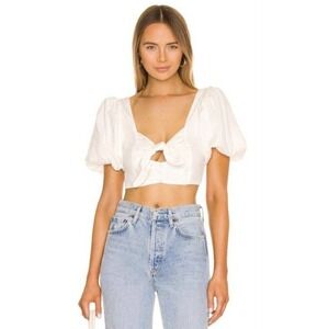 For Love And Lemons Jessie Crop Top in White Womens Size Small NWT $145